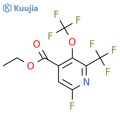 Ethyl 6-fluoro-3-(trifluoromethoxy)-2-(trifluoromethyl)pyridine-4-carboxylate structure