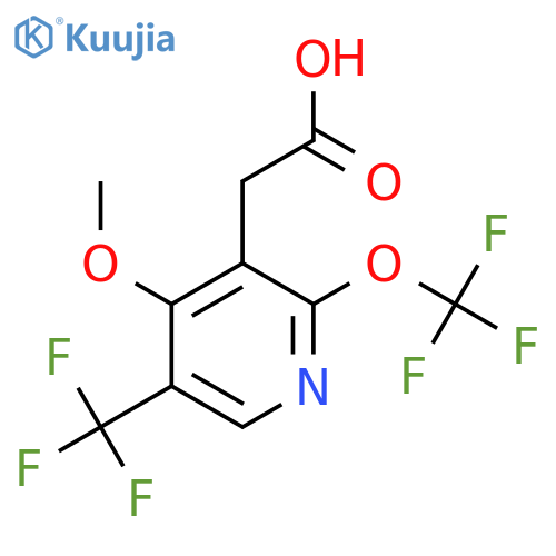 4-Methoxy-2-(trifluoromethoxy)-5-(trifluoromethyl)pyridine-3-acetic acid structure