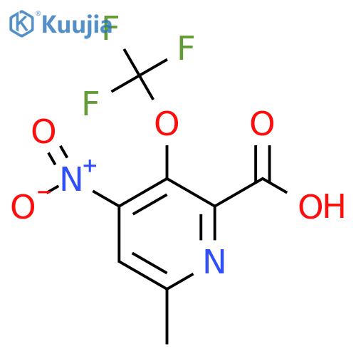 6-Methyl-4-nitro-3-(trifluoromethoxy)pyridine-2-carboxylic acid structure