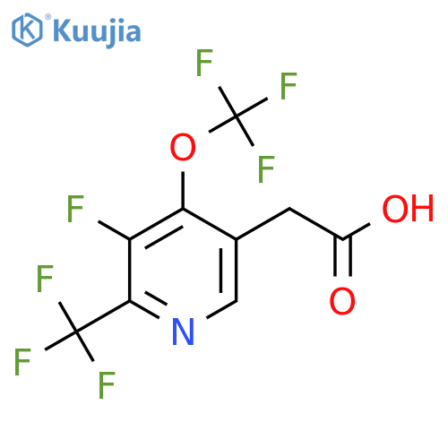 3-Fluoro-4-(trifluoromethoxy)-2-(trifluoromethyl)pyridine-5-acetic acid structure