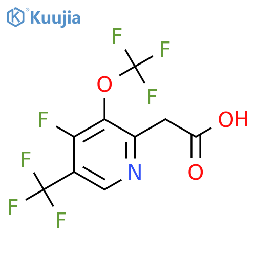 4-Fluoro-3-(trifluoromethoxy)-5-(trifluoromethyl)pyridine-2-acetic acid structure