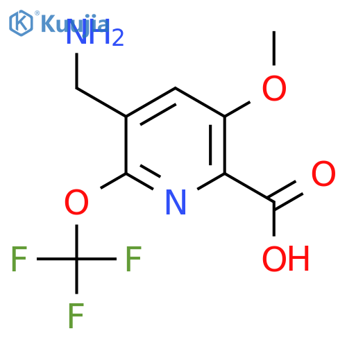 3-(Aminomethyl)-5-methoxy-2-(trifluoromethoxy)pyridine-6-carboxylic acid structure