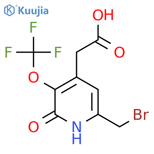 6-(Bromomethyl)-2-hydroxy-3-(trifluoromethoxy)pyridine-4-acetic acid structure