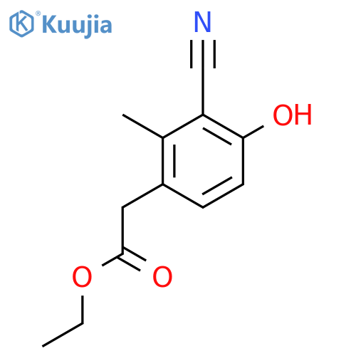 Ethyl 3-cyano-4-hydroxy-2-methylphenylacetate structure
