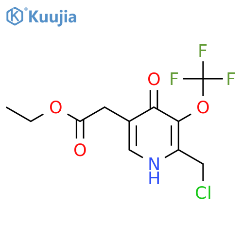 Ethyl 2-(chloromethyl)-4-hydroxy-3-(trifluoromethoxy)pyridine-5-acetate structure