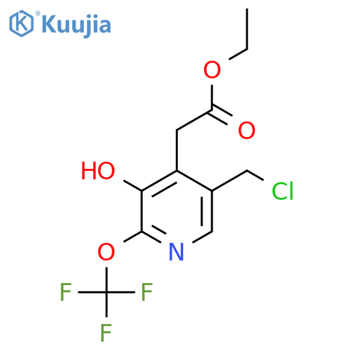 Ethyl 5-(chloromethyl)-3-hydroxy-2-(trifluoromethoxy)pyridine-4-acetate structure