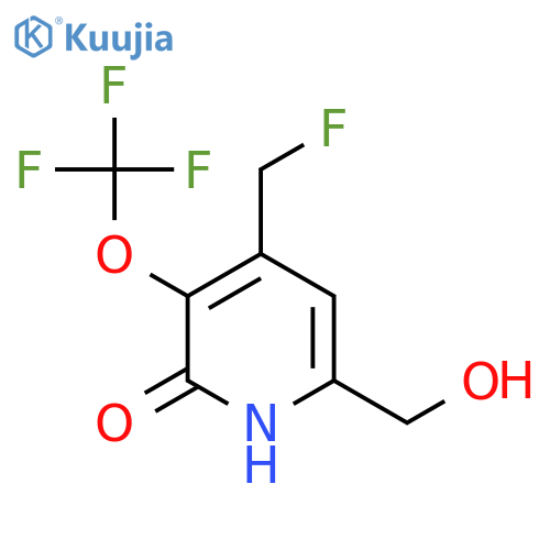 4-(Fluoromethyl)-2-hydroxy-3-(trifluoromethoxy)pyridine-6-methanol structure