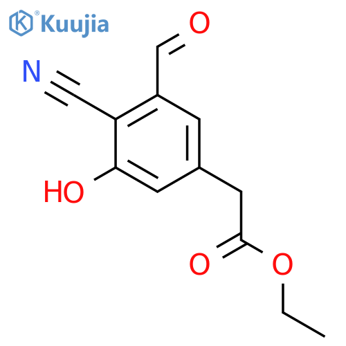 Ethyl 4-cyano-3-formyl-5-hydroxyphenylacetate structure
