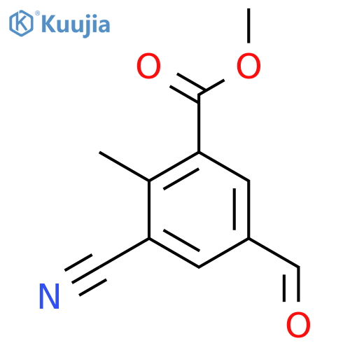 Methyl 3-cyano-5-formyl-2-methylbenzoate structure
