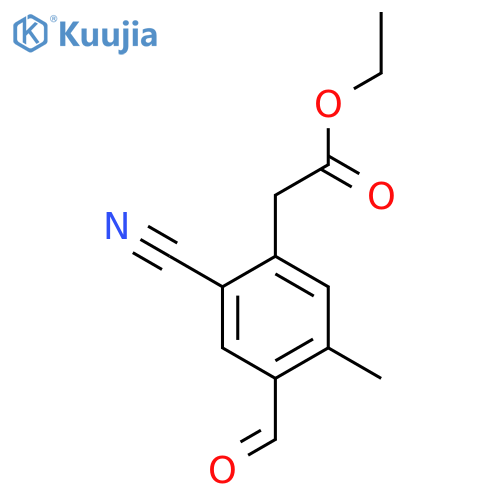 Ethyl 2-cyano-4-formyl-5-methylphenylacetate structure