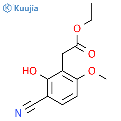 Ethyl 3-cyano-2-hydroxy-6-methoxyphenylacetate structure