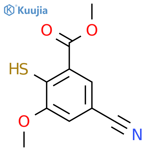 Methyl 5-cyano-2-mercapto-3-methoxybenzoate structure