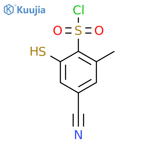 4-Cyano-2-mercapto-6-methylbenzenesulfonyl chloride structure
