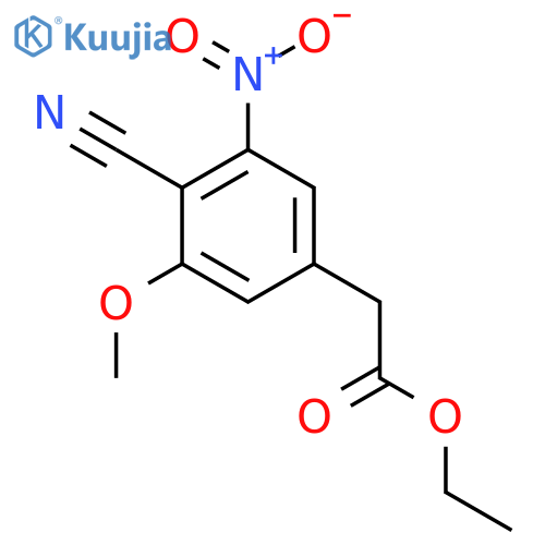 Ethyl 4-cyano-3-methoxy-5-nitrophenylacetate structure