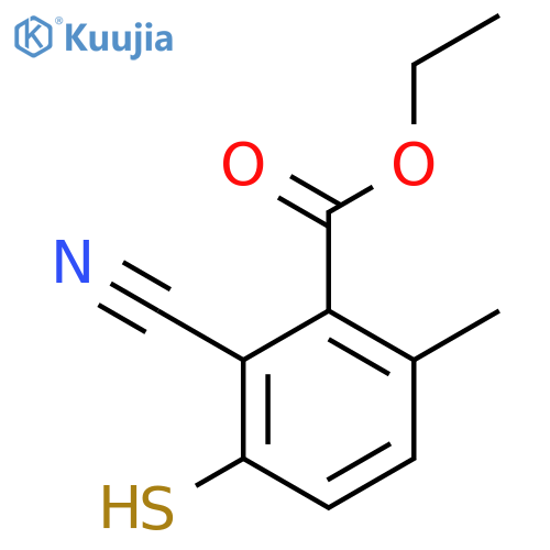 Ethyl 2-cyano-3-mercapto-6-methylbenzoate structure