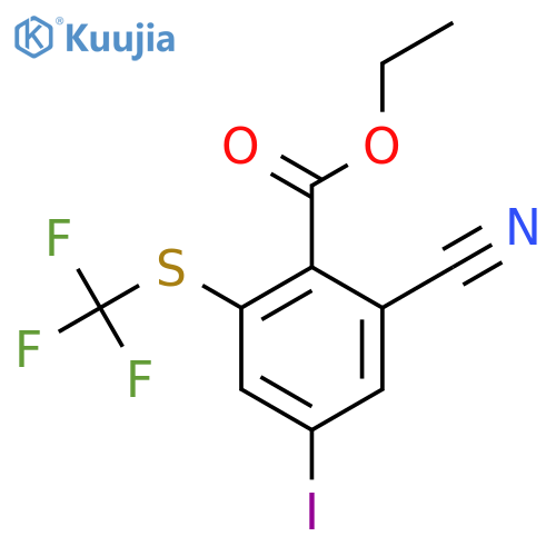 Ethyl 2-cyano-4-iodo-6-(trifluoromethylthio)benzoate structure