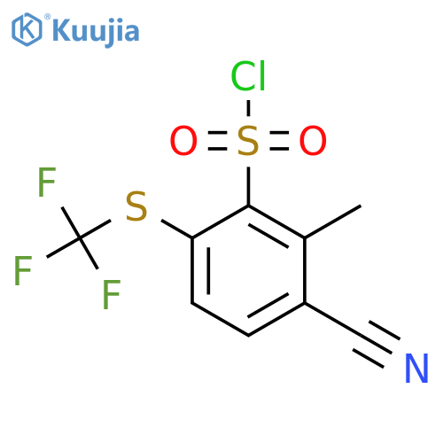 3-Cyano-2-methyl-6-(trifluoromethylthio)benzenesulfonyl chloride structure