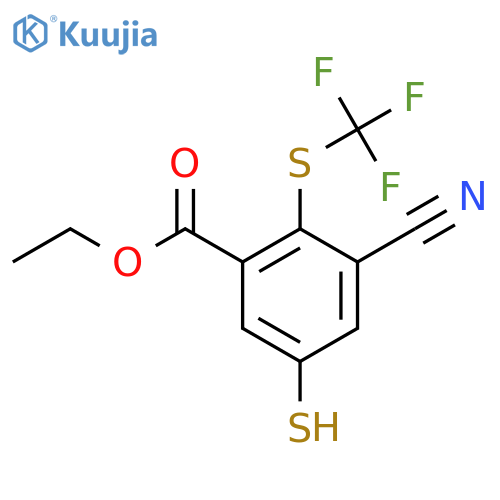 Ethyl 3-cyano-5-mercapto-2-(trifluoromethylthio)benzoate structure