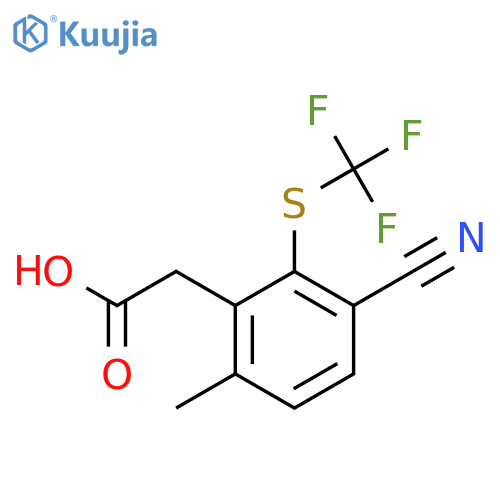 3-Cyano-6-methyl-2-(trifluoromethylthio)phenylacetic acid structure