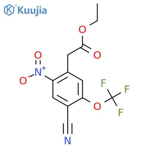 Ethyl 4-cyano-2-nitro-5-(trifluoromethoxy)phenylacetate structure