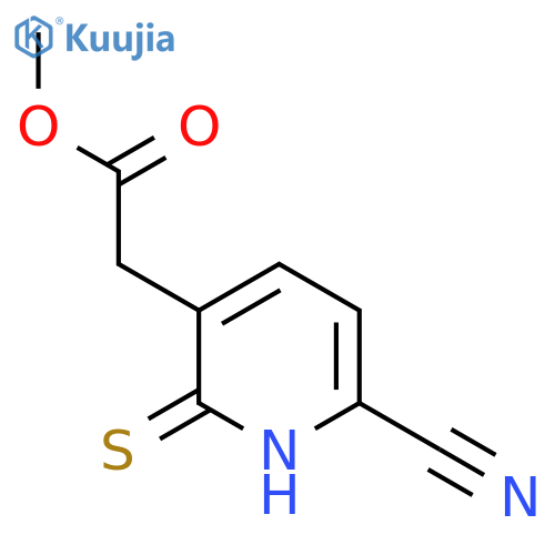 Methyl 6-cyano-2-mercaptopyridine-3-acetate structure