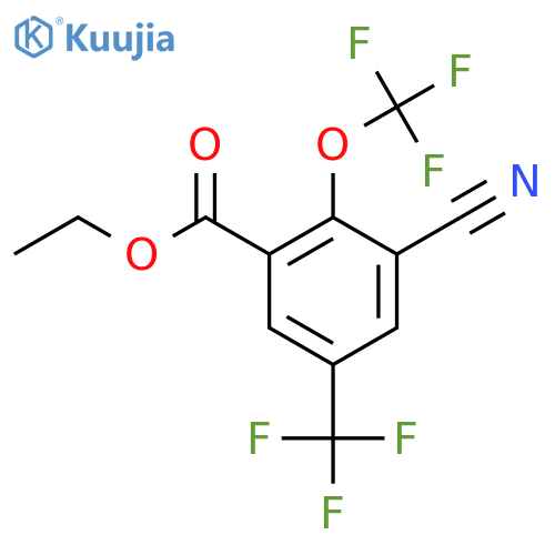 Ethyl 3-cyano-2-trifluoromethoxy-5-(trifluoromethyl)benzoate structure