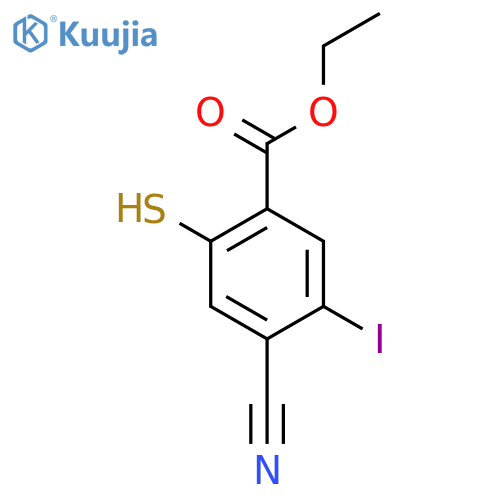 Ethyl 4-cyano-5-iodo-2-mercaptobenzoate structure