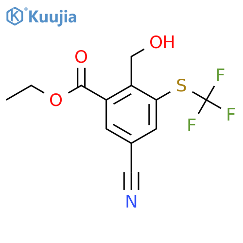 Ethyl 5-cyano-2-hydroxymethyl-3-(trifluoromethylthio)benzoate structure