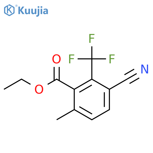 Ethyl 3-cyano-6-methyl-2-(trifluoromethyl)benzoate structure