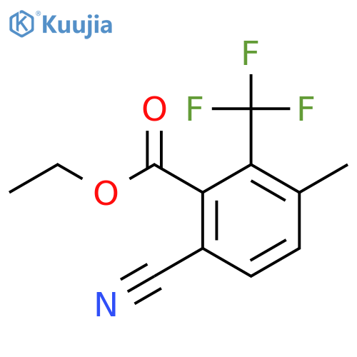 Ethyl 6-cyano-3-methyl-2-(trifluoromethyl)benzoate structure
