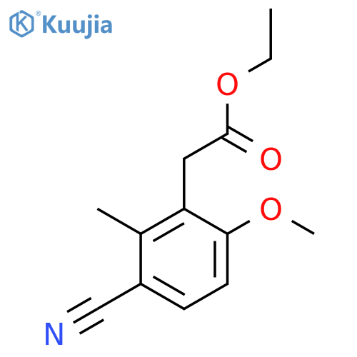 Ethyl 3-cyano-6-methoxy-2-methylphenylacetate structure