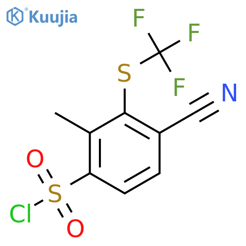 4-Cyano-2-methyl-3-(trifluoromethylthio)benzenesulfonyl chloride structure