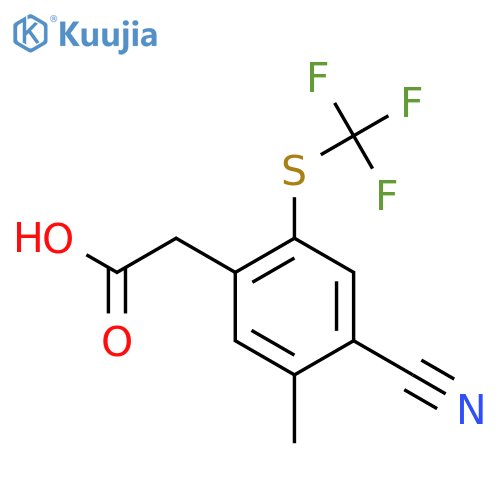 4-Cyano-5-methyl-2-(trifluoromethylthio)phenylacetic acid structure
