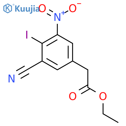 Ethyl 3-cyano-4-iodo-5-nitrophenylacetate structure