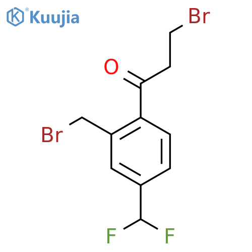 3-Bromo-1-(2-(bromomethyl)-4-(difluoromethyl)phenyl)propan-1-one structure