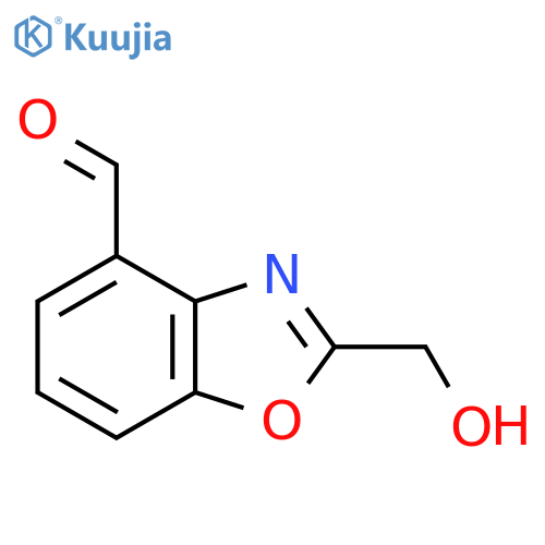 2-(Hydroxymethyl)benzo[d]oxazole-4-carboxaldehyde structure