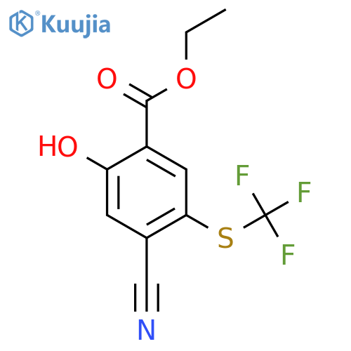 Ethyl 4-cyano-2-hydroxy-5-(trifluoromethylthio)benzoate structure