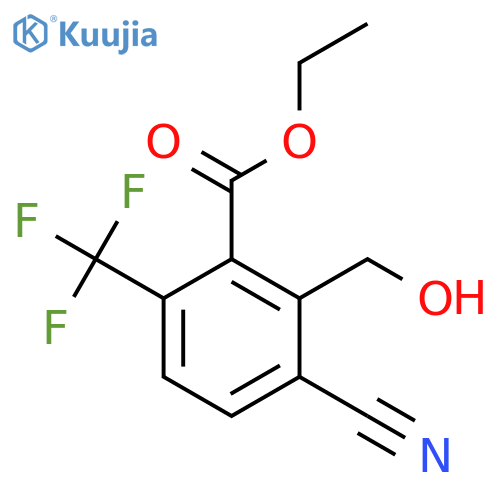 Ethyl 3-cyano-2-hydroxymethyl-6-(trifluoromethyl)benzoate structure