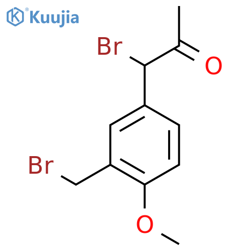 1-Bromo-1-(3-(bromomethyl)-4-methoxyphenyl)propan-2-one structure