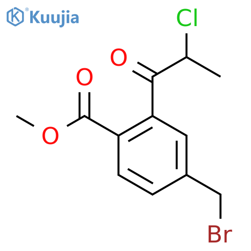 Methyl 4-(bromomethyl)-2-(2-chloropropanoyl)benzoate structure