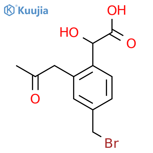 4-(Bromomethyl)-2-(2-oxopropyl)mandelic acid structure