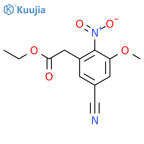 Ethyl 5-cyano-3-methoxy-2-nitrophenylacetate structure