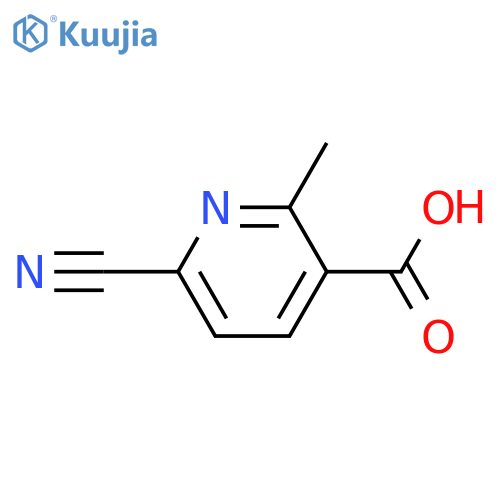 6-cyano-2-methylpyridine-3-carboxylic acid structure