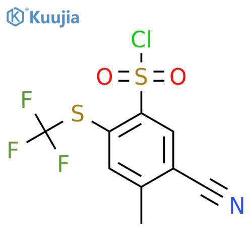 5-Cyano-4-methyl-2-(trifluoromethylthio)benzenesulfonyl chloride structure