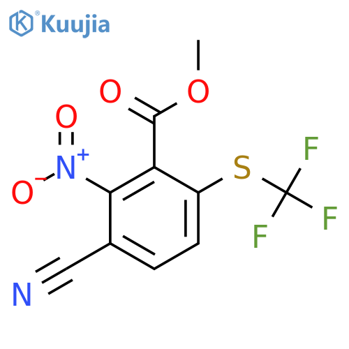 Methyl 3-cyano-2-nitro-6-(trifluoromethylthio)benzoate structure