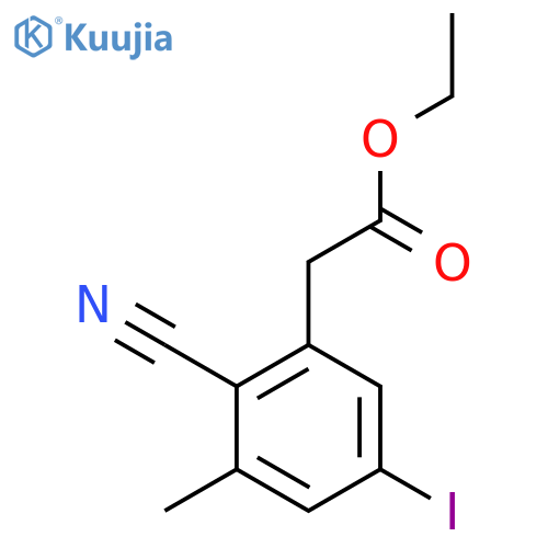 Ethyl 2-cyano-5-iodo-3-methylphenylacetate structure