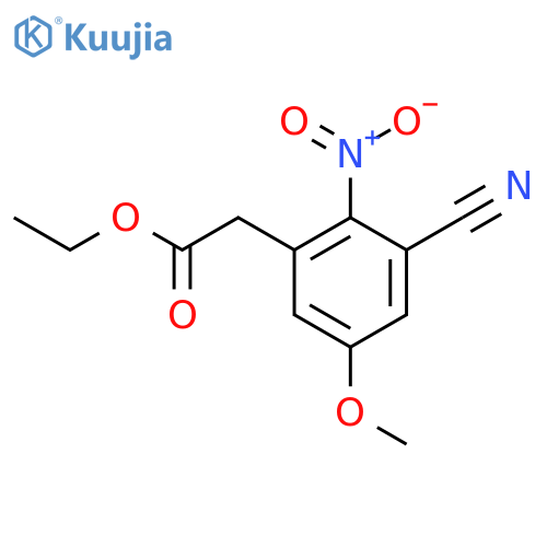 Ethyl 3-cyano-5-methoxy-2-nitrophenylacetate structure