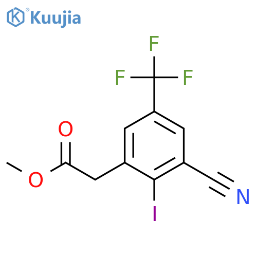 Methyl 3-cyano-2-iodo-5-(trifluoromethyl)phenylacetate structure