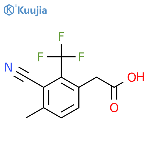 3-Cyano-4-methyl-2-(trifluoromethyl)phenylacetic acid structure
