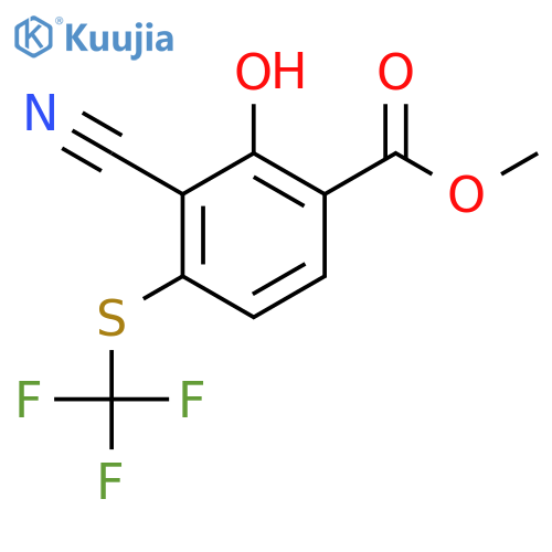 Methyl 3-cyano-2-hydroxy-4-(trifluoromethylthio)benzoate structure